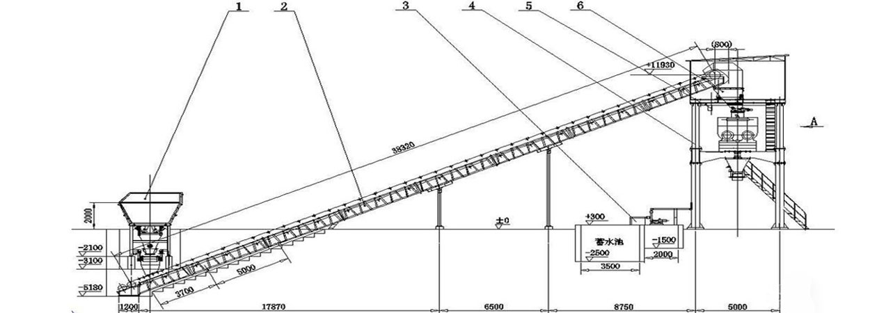 settlement and transport plans of HZS120 concrete batch plant