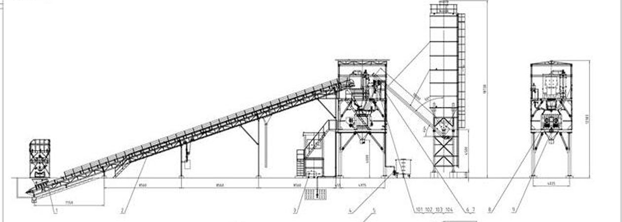 The drawings of HZS90 Batching Plant