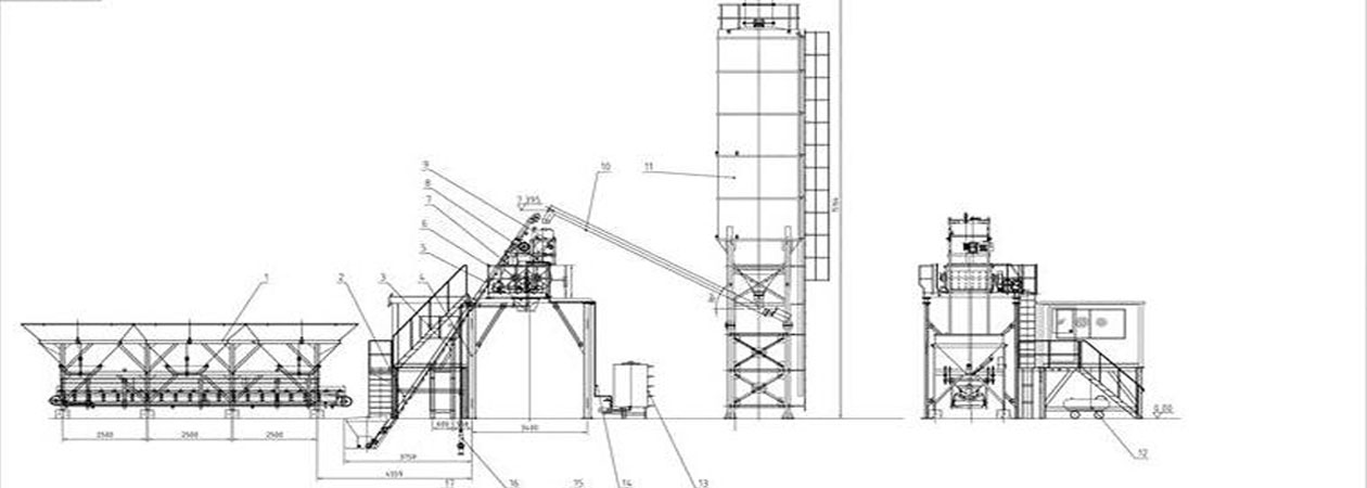 the drawings and settlement of hzs25 small concrete batch plant