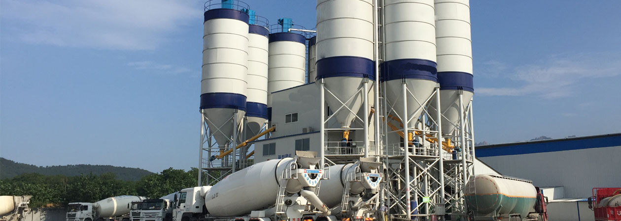 HZS180 stationary concrete batching plant