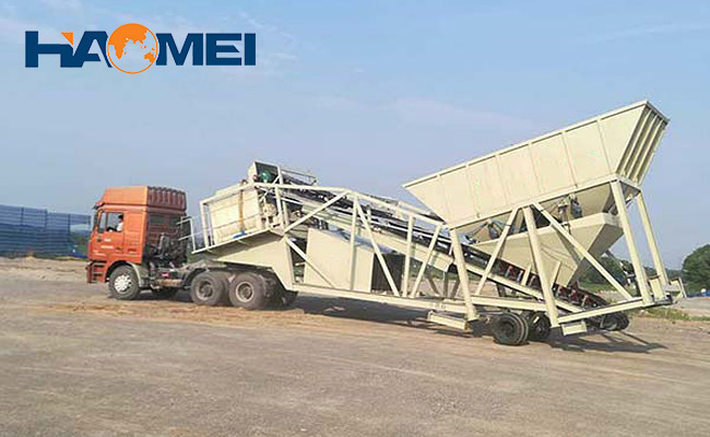 90 cubic meter per hour mobile concrete batching plant