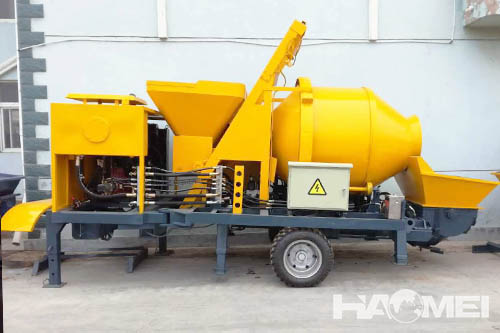 portable diesel concrete mixer with pump