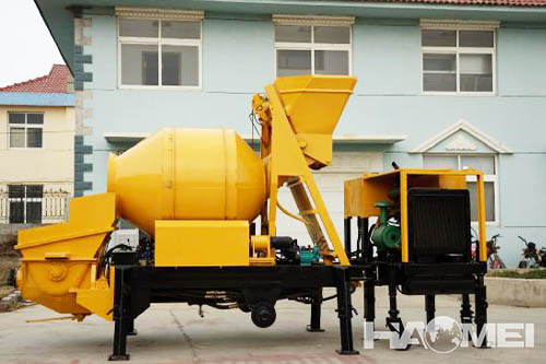 mobile concrete mixer with pump