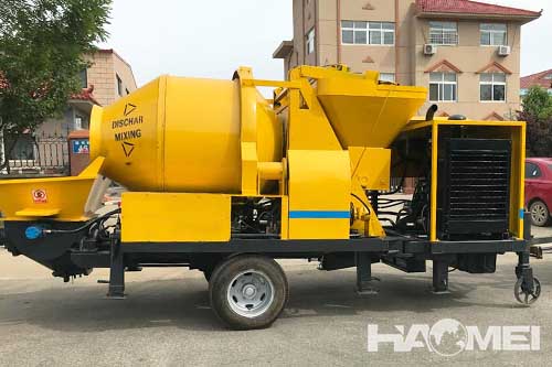 concrete mixer and pump