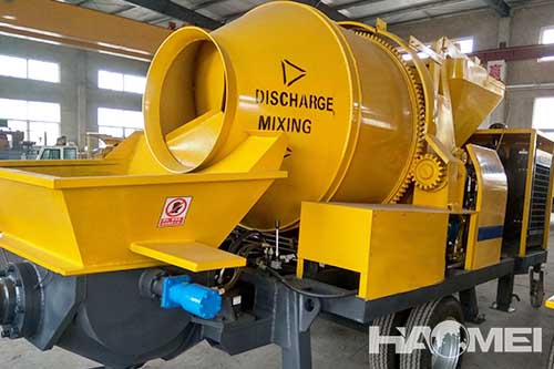 concrete mixer machine with pump