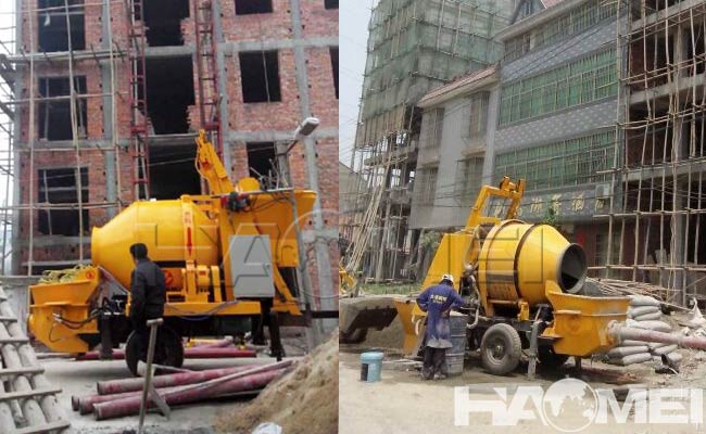 concrete mixer truck with pump