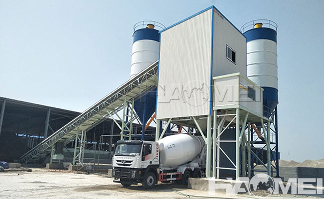 belt conveyor type concrete batching plant