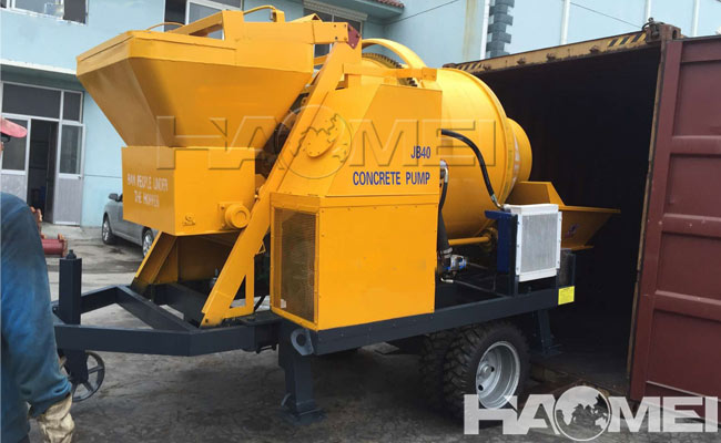 trailer mounted concrete mixer pump