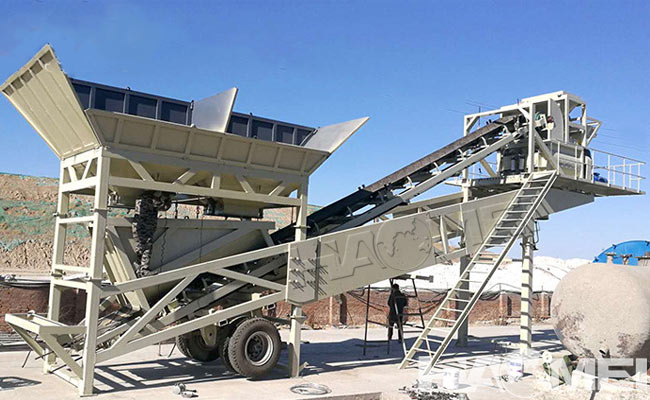 small portable concrete batching plant