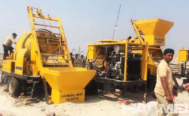 mobile concrete mixer with pump for sale