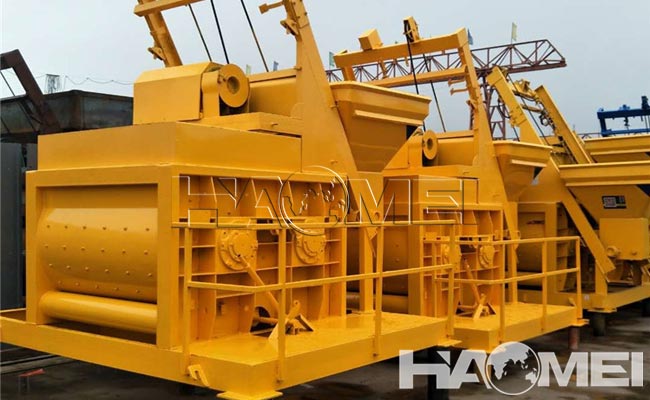 skip hoist twin-shaft concrete mixer